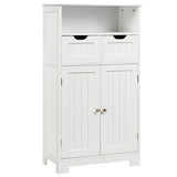 NNECW Bathroom Floor Cabinet with Open Shelf &amp; 2 Drawers-White