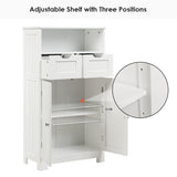 NNECW Bathroom Floor Cabinet with Open Shelf &amp; 2 Drawers-White