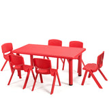 NNECW Kids Table and 6 Chairs Set for Preschools & Home