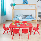 NNECW Kids Table and 6 Chairs Set for Preschools & Home