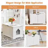 NNECW Cat Litter Box with Magnetic Door and Adjustable Partition