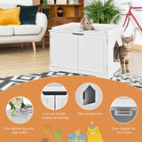 NNECW Cat Litter Box with Magnetic Door and Adjustable Partition