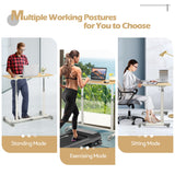 NNECW Mobile Height Adjustable Sit to Stand Up Computer Desk with Lockable Wheels