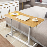 NNECW Mobile Height Adjustable Sit to Stand Up Computer Desk with Lockable Wheels