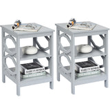 NNECW Set of 2 Side Table with Stable Structure for Bedroom/Living Room-Grey
