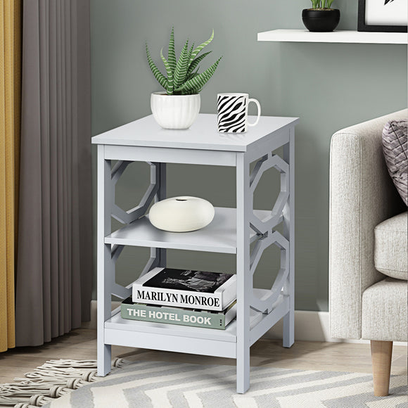NNECW Set of 2 Side Table with Stable Structure for Bedroom/Living Room-Grey