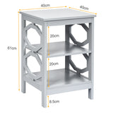NNECW Set of 2 Side Table with Stable Structure for Bedroom/Living Room-Grey