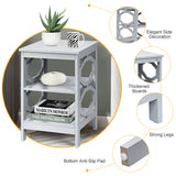 NNECW 3-tier Nightstands with Stable Structure for Bedroom/Living Room-Grey