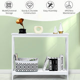 NNECW Industrial 2-Tier Narrow Console Table with Storage Shelf for Entryway-White