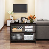 NNECW X-Design 3-Tier Console Table with Shelf for Entryway-Black