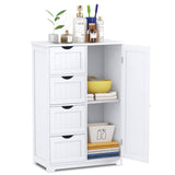 NNECW Wooden Floor Cabinet with 4 Drawers for Bathroom Hallway-White