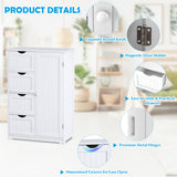 NNECW Wooden Floor Cabinet with 4 Drawers for Bathroom Hallway-White