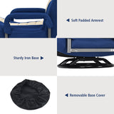 NNECW 5-Position Adjustable Folding Floor Gaming Chair with 360° Swivel Base-Navy