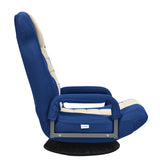NNECW 5-Position Adjustable Folding Floor Gaming Chair with 360° Swivel Base-Navy