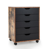 NNECW Versatile Storage Cabinet with Wheels for Home Office-Coffee