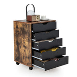 NNECW Versatile Storage Cabinet with Wheels for Home Office-Coffee