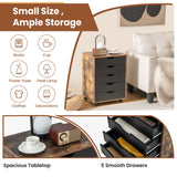NNECW Versatile Storage Cabinet with Wheels for Home Office-Coffee