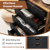 NNECW Versatile Storage Cabinet with Wheels for Home Office-Coffee