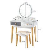 NNECW Dressing Table with Lights & Stool for Makeup