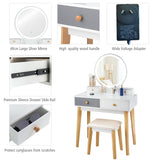 NNECW Dressing Table with Lights & Stool for Makeup
