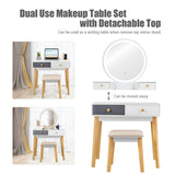 NNECW Dressing Table with Lights & Stool for Makeup