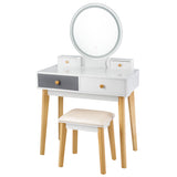 NNECW Dressing Table with Lights & Stool for Makeup
