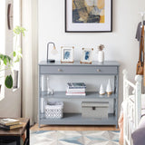 NNECW Console Table with Drawer and 2 Shelves for Living Room/Entrance-Grey