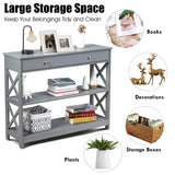 NNECW Console Table with Drawer and 2 Shelves for Living Room/Entrance-Grey