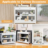 NNECW Console Table with Drawer and 2 Shelves for Living Room/Entrance-White