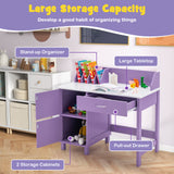 NNECW Kids Learning Desk &amp;amp; Chair Set  for Bedroom &amp;amp; Study Room-Purple