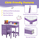 NNECW Kids Learning Desk &amp;amp; Chair Set  for Bedroom &amp;amp; Study Room-Purple