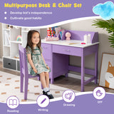NNECW Kids Learning Desk &amp;amp; Chair Set  for Bedroom &amp;amp; Study Room-Purple