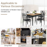 NNECW 5 Pieces Dining Table Set with 4 Upholstered Chairs for Coffee/Restaurant