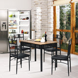 NNECW 5 Pieces Dining Table Set with 4 Upholstered Chairs for Coffee/Restaurant