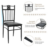 NNECW 5 Pieces Dining Table Set with 4 Upholstered Chairs for Coffee/Restaurant