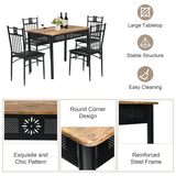 NNECW 5 Pieces Dining Table Set with 4 Upholstered Chairs for Coffee/Restaurant