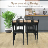 NNECW 5 Pieces Dining Table Set with 4 Upholstered Chairs for Coffee/Restaurant