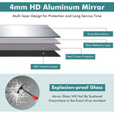 NNECW Full Body Mirror with Rectangular Aluminum Frame for Bathroom Black