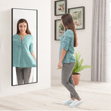 NNECW Full Body Mirror with Rectangular Aluminum Frame for Bathroom Black