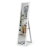 NNECW Full-length Wood Mirror with Wooden Frame-White