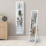 NNECW Full-length Wood Mirror with Wooden Frame-White