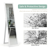 NNECW Full-length Wood Mirror with Wooden Frame-White