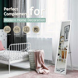 NNECW Full-length Wood Mirror with Wooden Frame-White