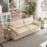 NNECW  2-Tier Industrial End Table with Mesh Magazine Holder Sling for Living Room/Bedroom/Office