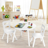 NNECW 3 Piece Kids Wooden Activity Table and Chair Set with Mesh Storage