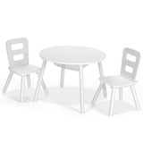 NNECW 3 Piece Kids Wooden Activity Table and Chair Set with Mesh Storage