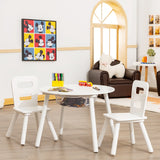 NNECW 3 Piece Kids Wooden Activity Table and Chair Set with Mesh Storage