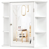 NNECW 62cm Wall Mounted Storage Cabinet with Mirror for Bathroom & Living Room-White