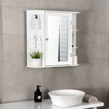 NNECW 62cm Wall Mounted Storage Cabinet with Mirror for Bathroom & Living Room-White