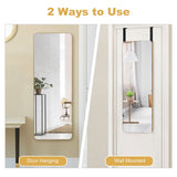 NNECW Rectangle Wall Mounted Mirror with Bamboo Frame